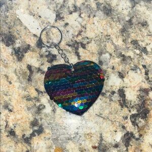 Multicolor Sequin Heart Key Holder